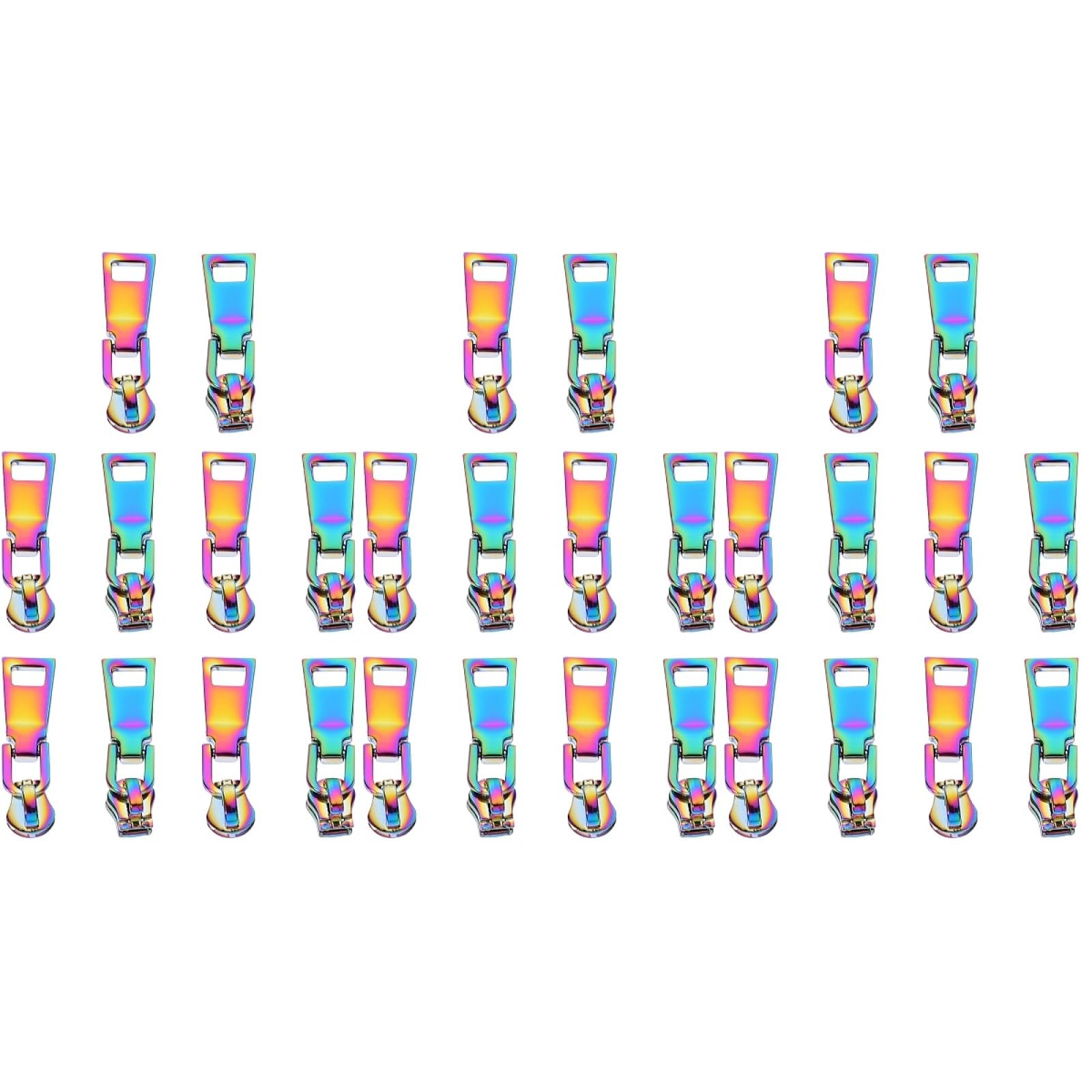 ULDIGI 30piezas Tiradores De Cremallera Metálicos Coloridos Para Ropa y Mochilas Reemplazo De Cabezas De Cremallera Extraíbles Solución Práctica Para Zippers Dañados