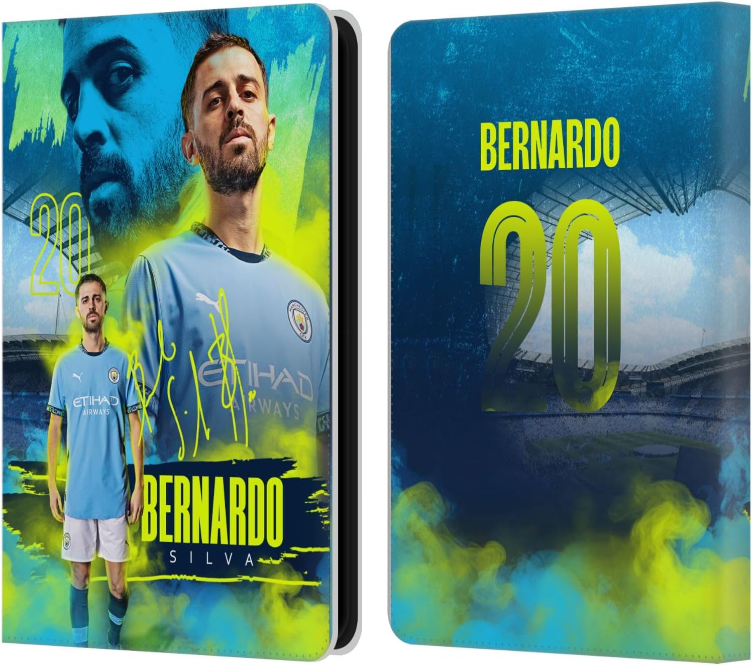 Head Case Designs Officially Licensed Manchester City Man City FC Rodrigo 2024/25 First Team Leather Wallet Case Compatible with Amazon Fire Max 11 2023
