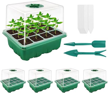 Seedling Pot, Seedling Tray, Seeding Box, Seed Tray, Germination Seedling Set, Seedling Box, Seeding Sower, Transparent Cover, Breathable, Vegetable Cultivation, Succulent Plants, Home Gardening,