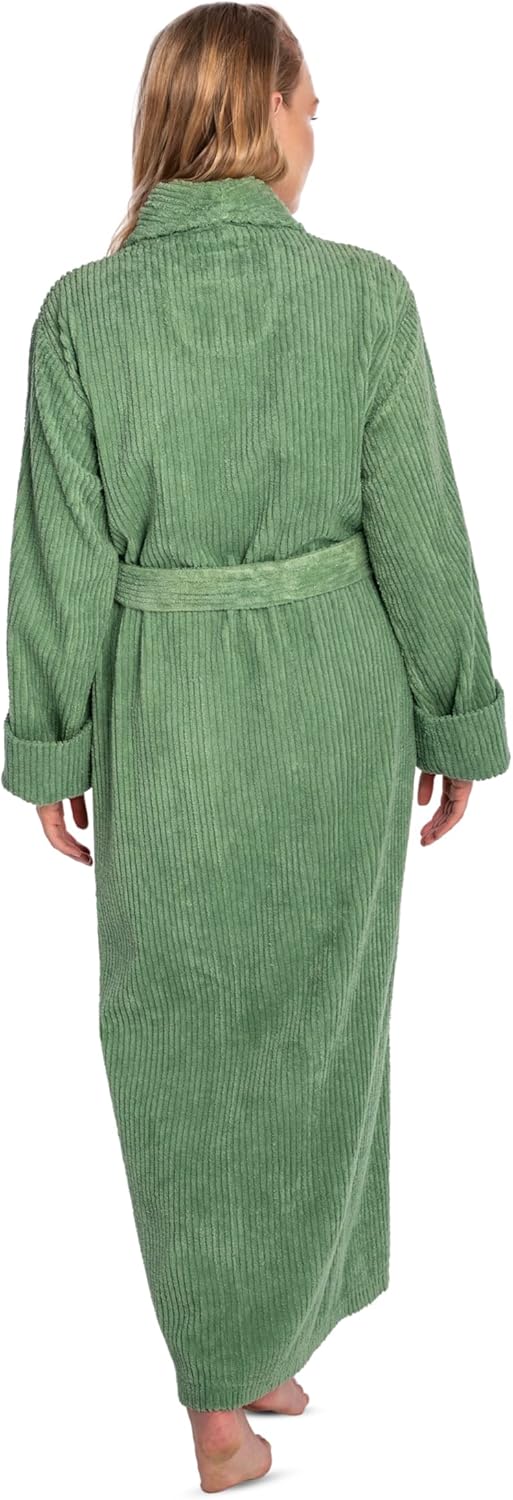 HOC 100% Cotton Women's Classic Chenille Shawl Collar Robe