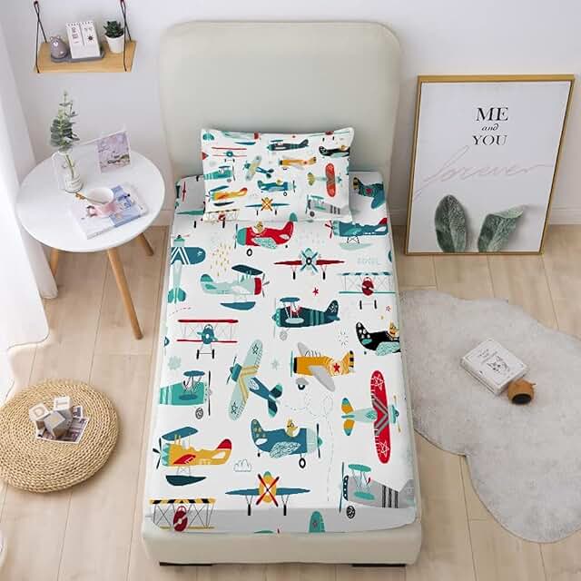 Yasida Airplane Twin Bed Sheets image