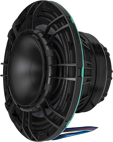 Miniatura 5 de KICKER 48KMXL8 8" 4-Ohm RGB LED KMXL Altavoces coaxiales marinos cargados con bocina, par