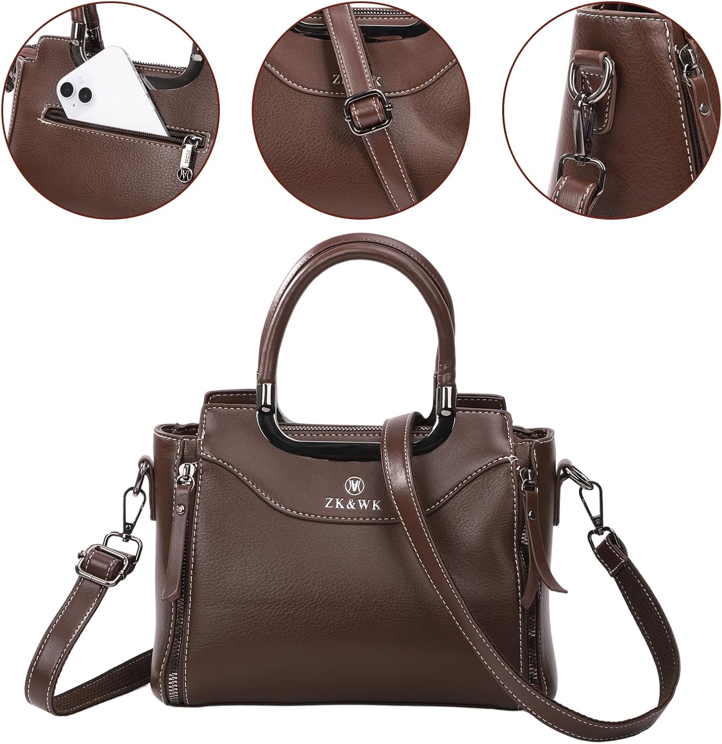 Women's Large Tote Bag, 2-in-1 Convertible Crossbody & Top Handle with Adjustable Short & Long Straps, Designer Style