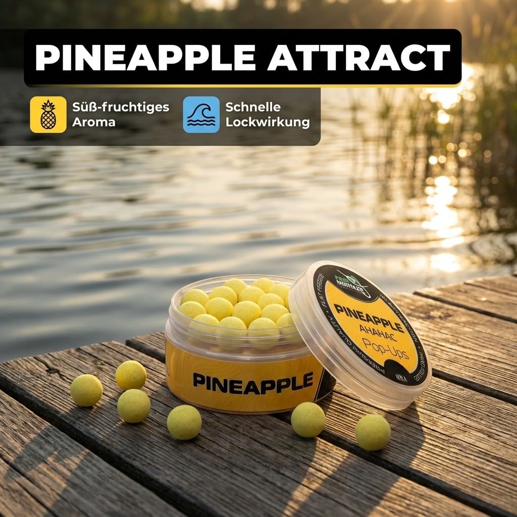 Generisch Pop-Ups Karpfen boilies Pineapple 12mm – Method Feeder Boilies, Angeln zubehör, 30g dose