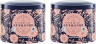 Gourmanity Fleur De Sel De Guerande, Premium Hand Harvested Finishing Salt - Authentic French Sea Sel, Ideal for Gourmet Cooking, Baking and Seasoning, 4.4 oz (Pack of 2)