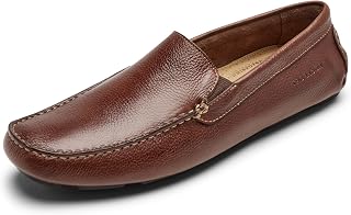 Rockport Men's Rhyder Venetian Leather Loafers - Comfortable Driving Mocs with truTECH Shock Absorption