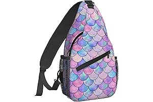 Colorful Mermaid Scale Sling Backpack Small Shoulder Chest Bag