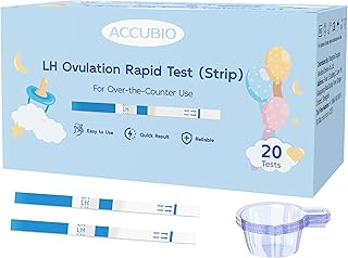Ovulation Test Strips, Bulk Ovulation Tests, 20 Pack Fertility Tests with Collection Cups, Accurate LH Test for Home, Ovulation Predictor Kit, 5mm Wider 25 MIU/mL