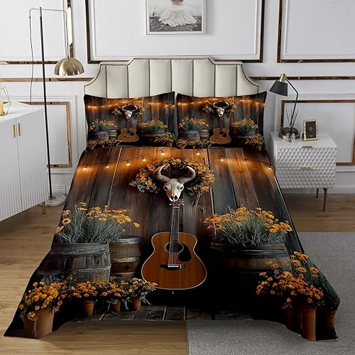 Miniatura 17 de Juego de edredón abstracto con cinta musical retro, tamaño individual, diseño vintage de radios de los años 80, juego de edredón de casete de audio