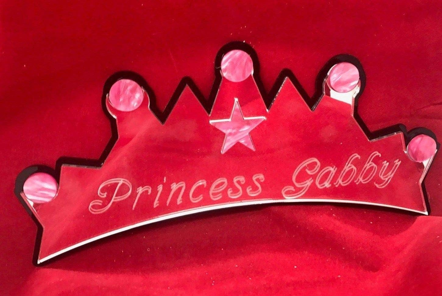 Princess Crown Wall Plaque Wall Decor Wall Hanging Personalized Free Engraved Mirror Princess Crown Wall Decoration For Your Room - With Your Name On It!