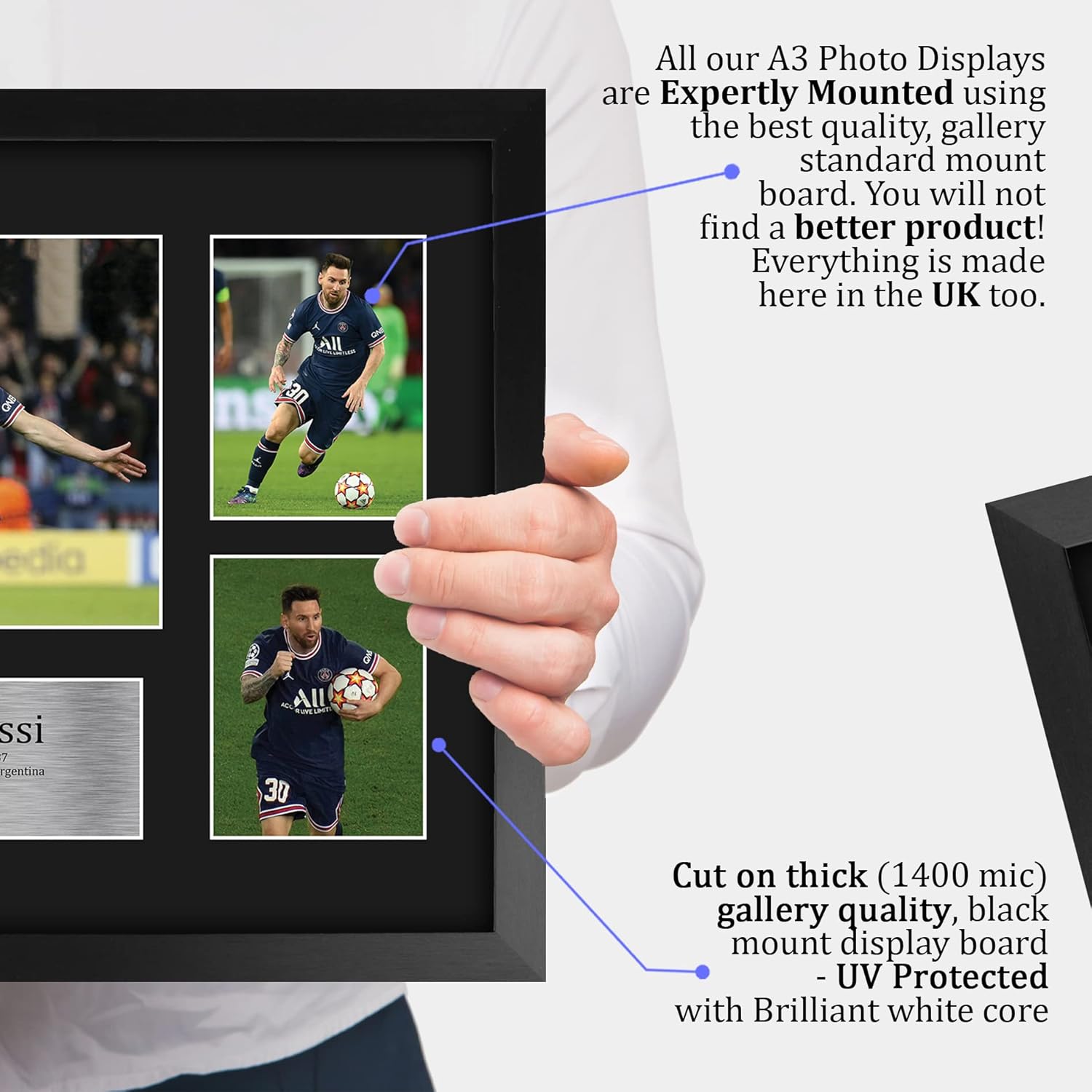 HWC Trading Lionel Messi PSG 16 x 12 inch (A3) Printed Gifts Signed Autograph Picture for Football Fans and Supporters - 16" x 12" Framed