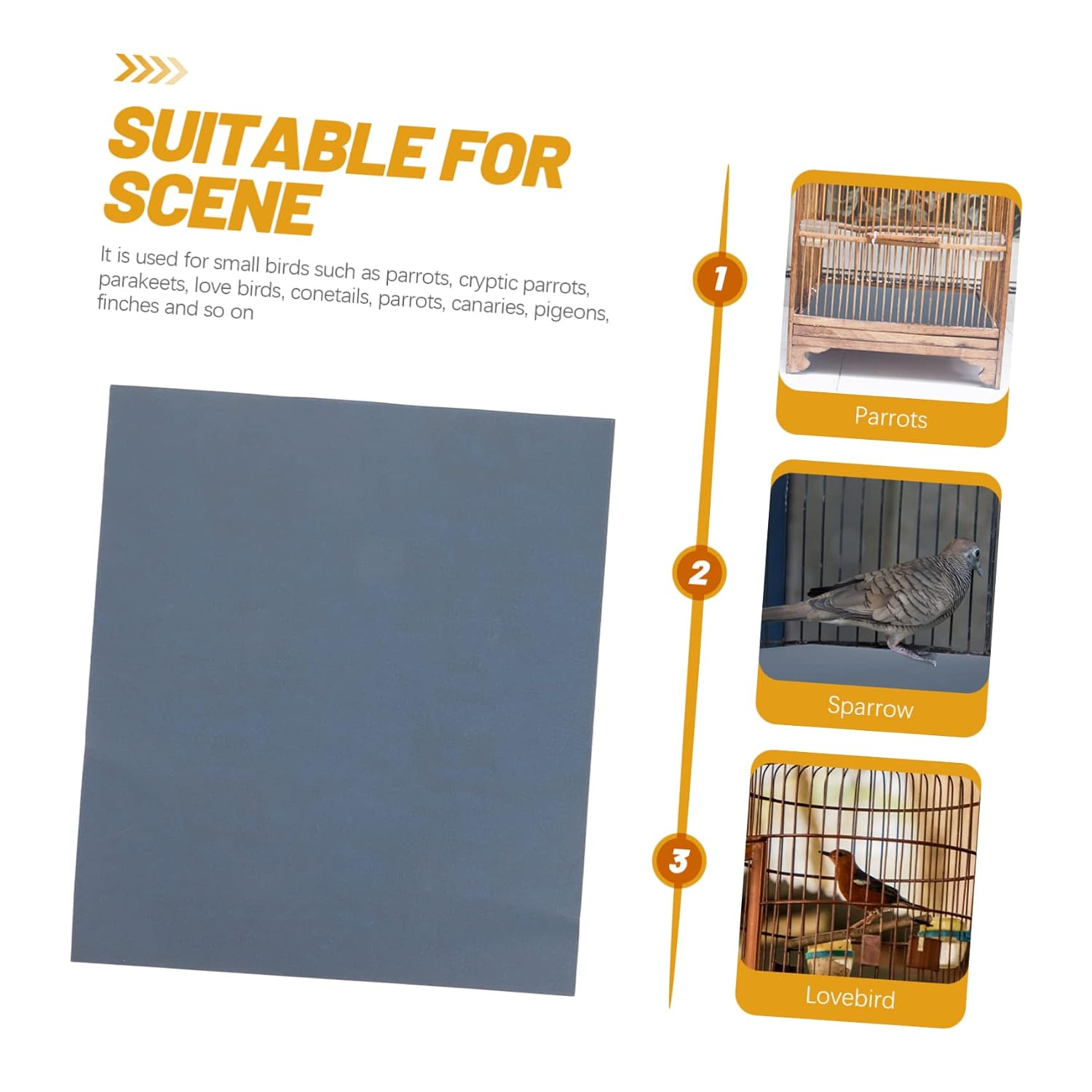 Levemolo 10 Sheets Pet Claw Sandpaper Cage Supply Pet Cage Paper Liner Bird Cage Liner Sandpaper Bird Cage Accessory Pet Cage Accessory Cage Pad Pet Cage Mat Pet Supply Pet Cage Cushion