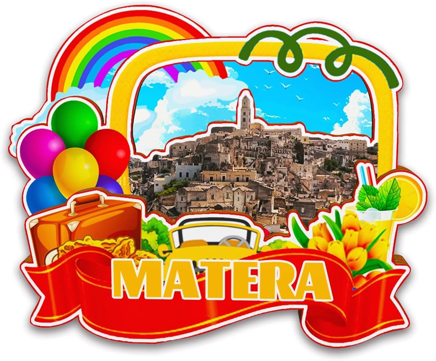 Matera Italy Fridge Magnet Wooden 3D Landmarks Travel Collectible Souvenirs Decoration Handmade Refrigerator Magnet -6739