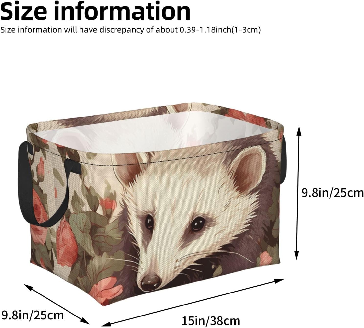 Collapsible Storage Basket for Shelves, Decorative Closet Bin with Handles image 3