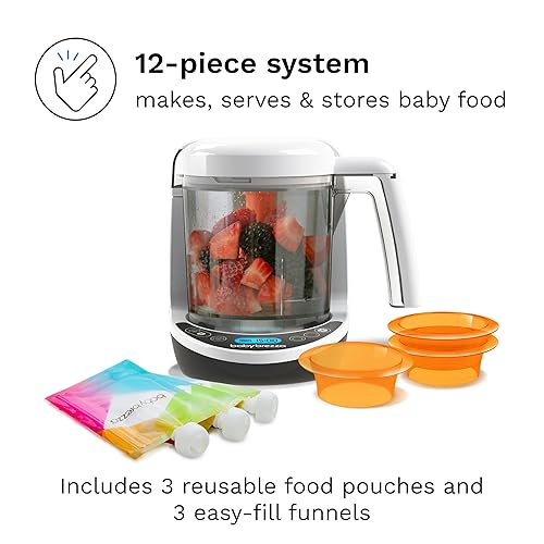 Miniatura 7 de Baby Brezza One Step Baby Food Maker Deluxe - Cocina y licuadora en uno para vaporizar y hacer puré de alimentos para bebés para bolsas haz