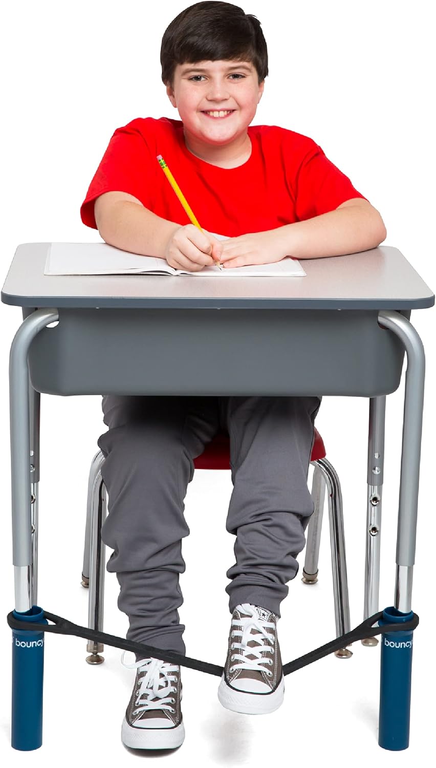 Bouncyband Original Bouncy Bands for Desks, Blue, 1Pack Desk Chair Bands for 20