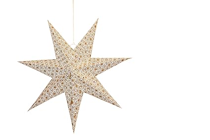 KidsyWinsy Christmas Decorative Glitter Paper Star 60cm, 7 arms, with Beautiful Design, Premium Recycled Cotton Paper Used, Perfect for Bday Party, Wedding, Anniversary and Home Decoration