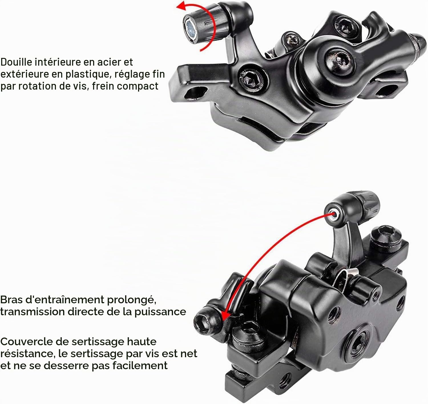 Ensemble de Frein à Disque de vélo, Ensemble d'étrier de Frein à Disque Avant arrière Haute résistance pour pièces de Mise à Niveau de vélo de Montagne