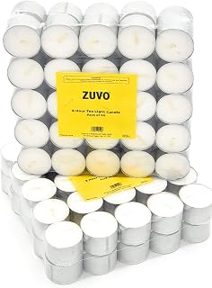 8 Hour Tea Lights Candles (50 Pack) - White Long Lasting Tea Lights - European Made Smokeless & Unscented Candles - 3.8 x 2.3 CM, 8hr