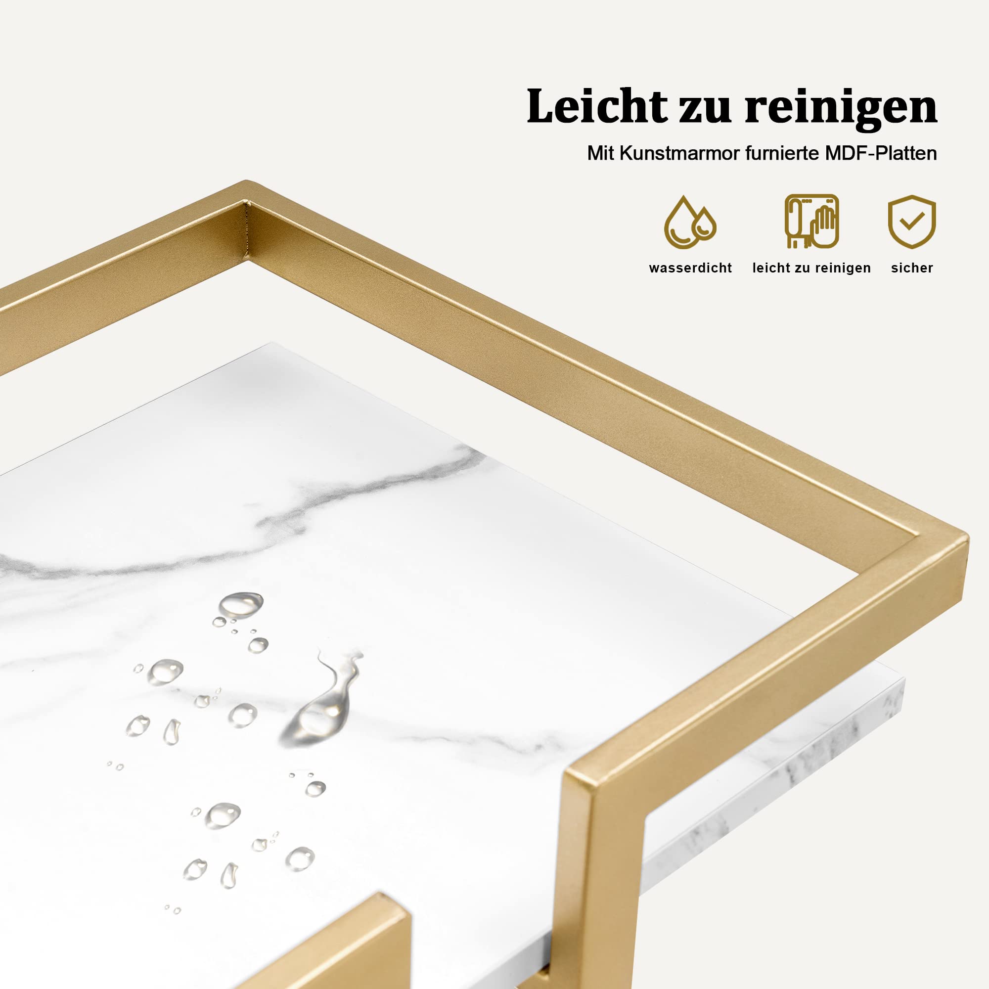 MCombo M carrello di servizio con rotelle, carrello da cucina carrello bar struttura in metallo, arrello moderno carrello multiuso con 3 livelli, per cucina soggiorno, 33x43x75cm, 0033