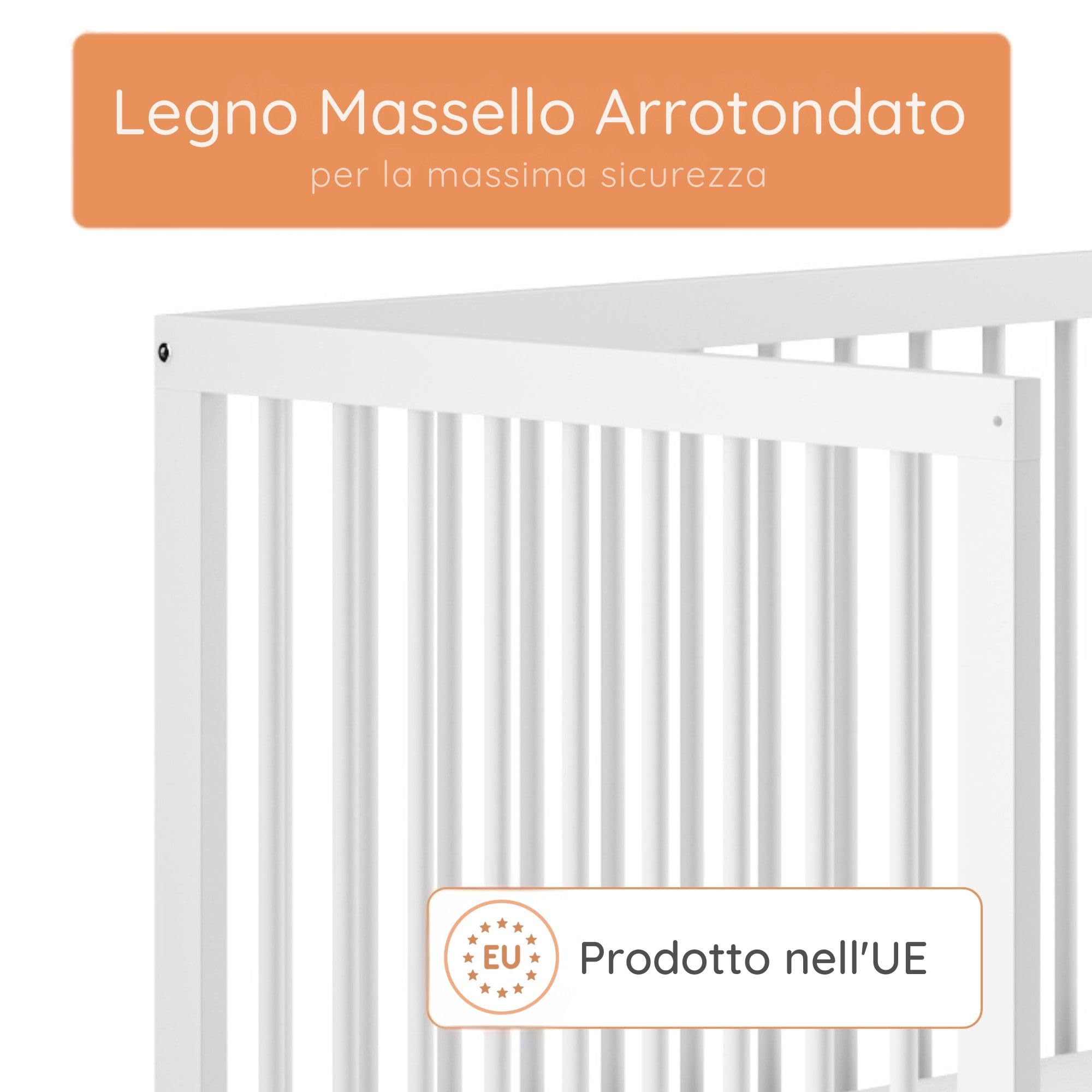 Kids Collective Lettino per Neonati Lettino a sponde con Protezione anticaduta Robusto Legno di faggio Lettino Junior Prodotto in Europa Mobili per camerette e camere dei Ragazzi | 70x140 cm | Bianco