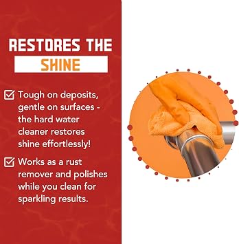 Diamond Shine Professional Hard Water Cleaner, 10oz Diamond-Infused Formula Removes Lime, Calcium, Rust, Water Spots & Soap Scum