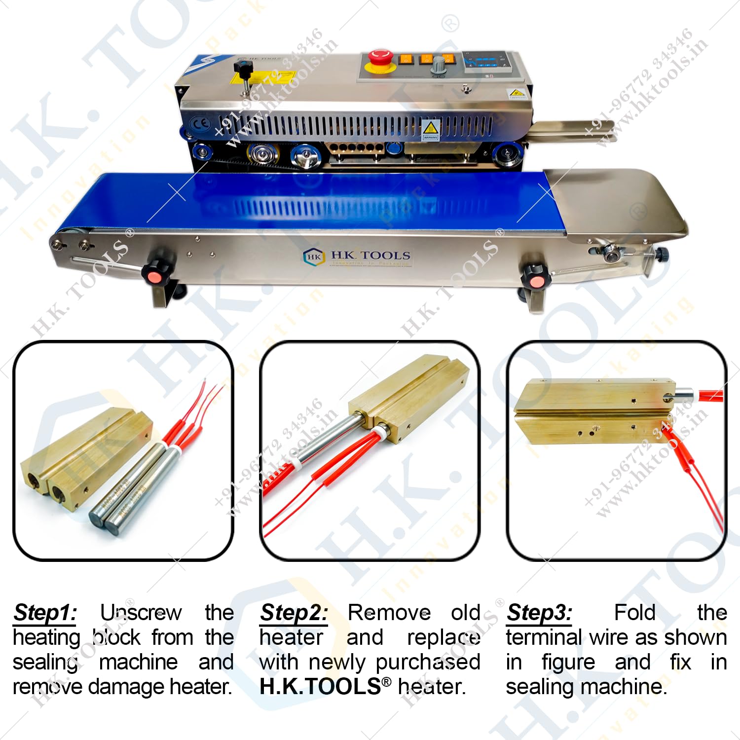 Hktools® Industrial Heater for Band Sealing Machine - Pack of 2 pieces