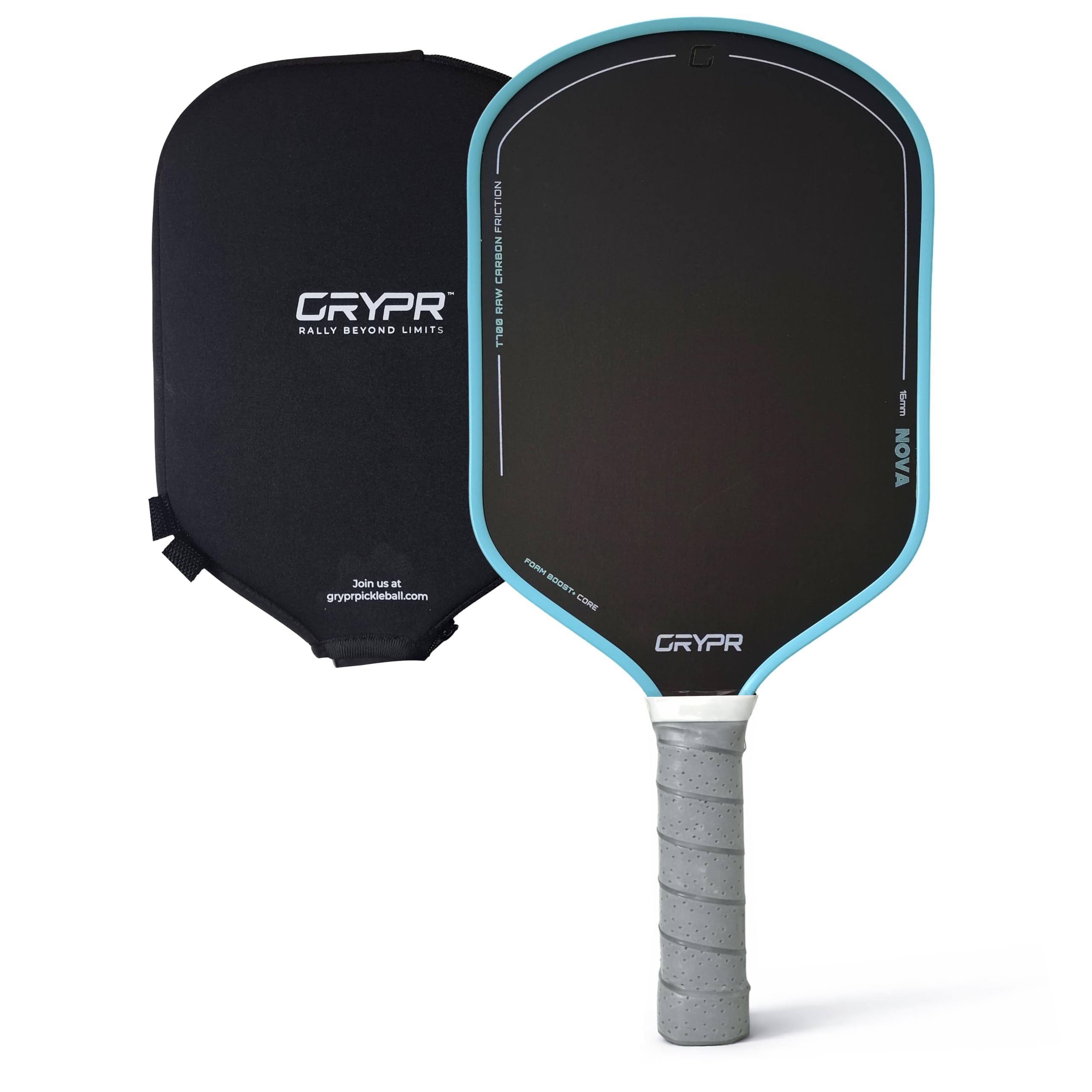 GRYPR Nova T700 Carbon Fiber Pickleball Paddle (Blue) - 16mm Unibody Thermoformed Carbon Racket | Friction Surface for Precision & Control | FoamBoost+ Core | Inter-Adv Players | Cover Included-image-35