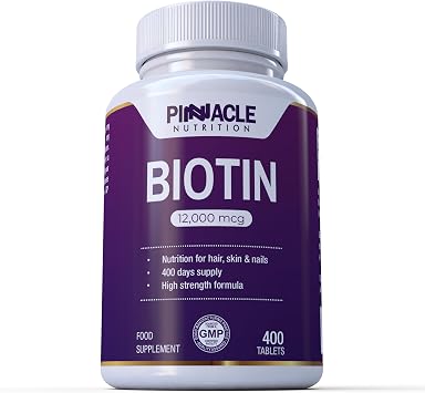 Biotin 12000mcg | 400 Tablets | Vitamin for Hair, Skin & Nails | UK Manufactured