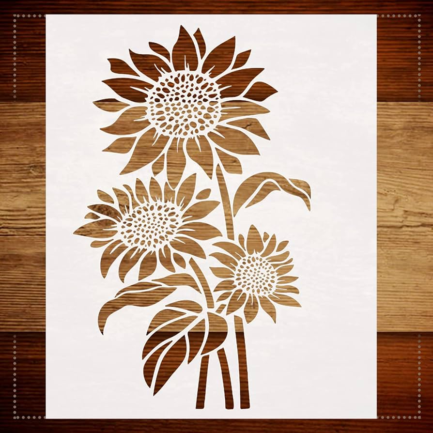 Amazon.com : Sunflower Stencil for Painting, 8x11 Inches Sunflower Flower Stencil Floral Stencil, Reusable Sun Flower Stencils for Painting on Walls DIY Crafts Wood, Canvas, Paper : Arts, Crafts & Sewing
