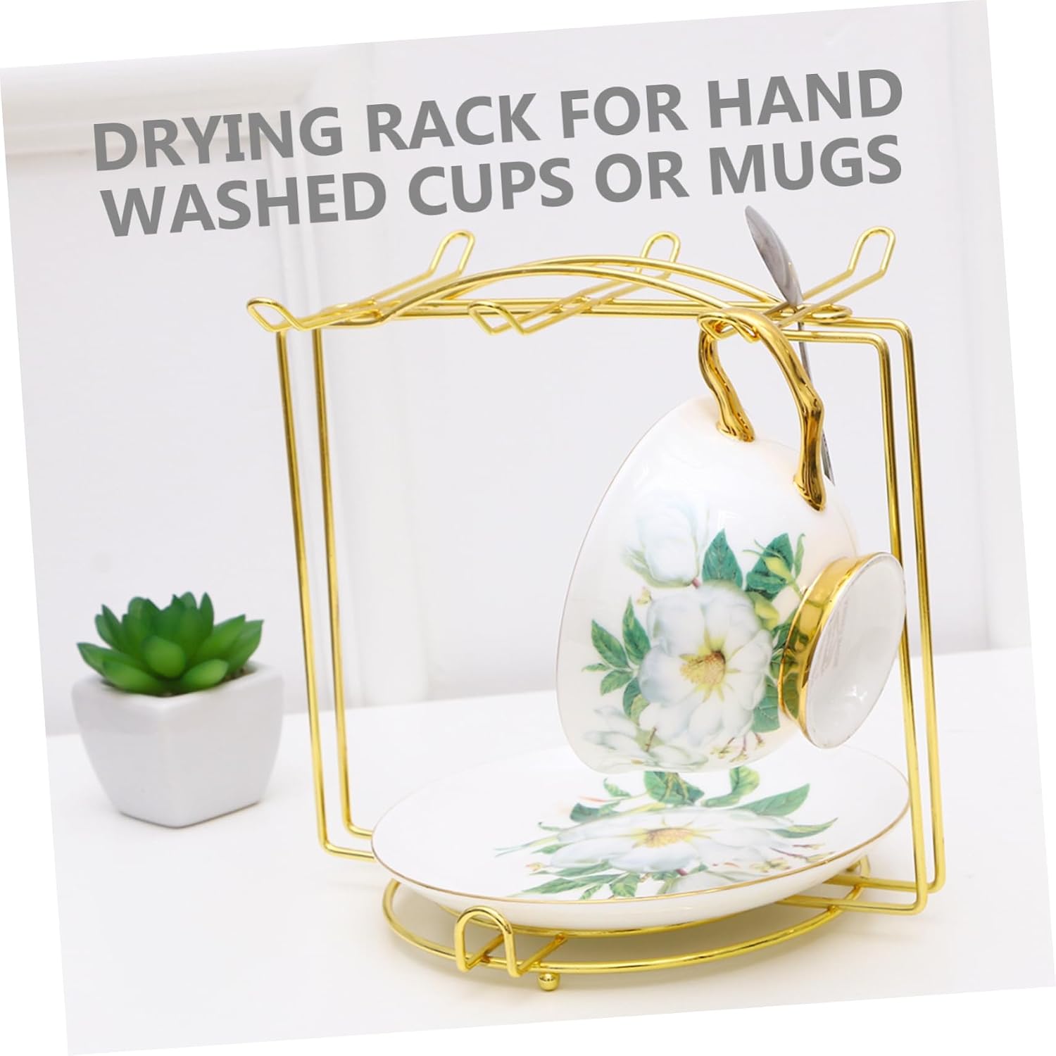 MAGICLULU Stainless Steel Cup Plate Organizer for 4 Cups and 6 Plates
