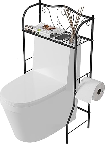 Miniatura 5 de JOIN IRON Estante de baño de metal ahorrador de espacio, organizador de baño sobre el inodoro, almacenamiento sobre el inodoro, organizador de baño