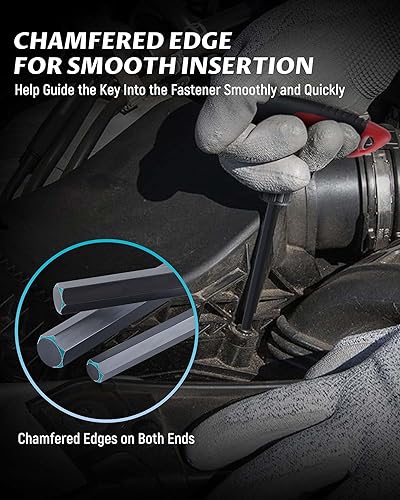 Vista 11 de Lichamp Juego de llaves Allen con mango en T SAE Metric, 16 piezas estándar largo mango en T Allen juego de llaves hexagonales SAE métricas