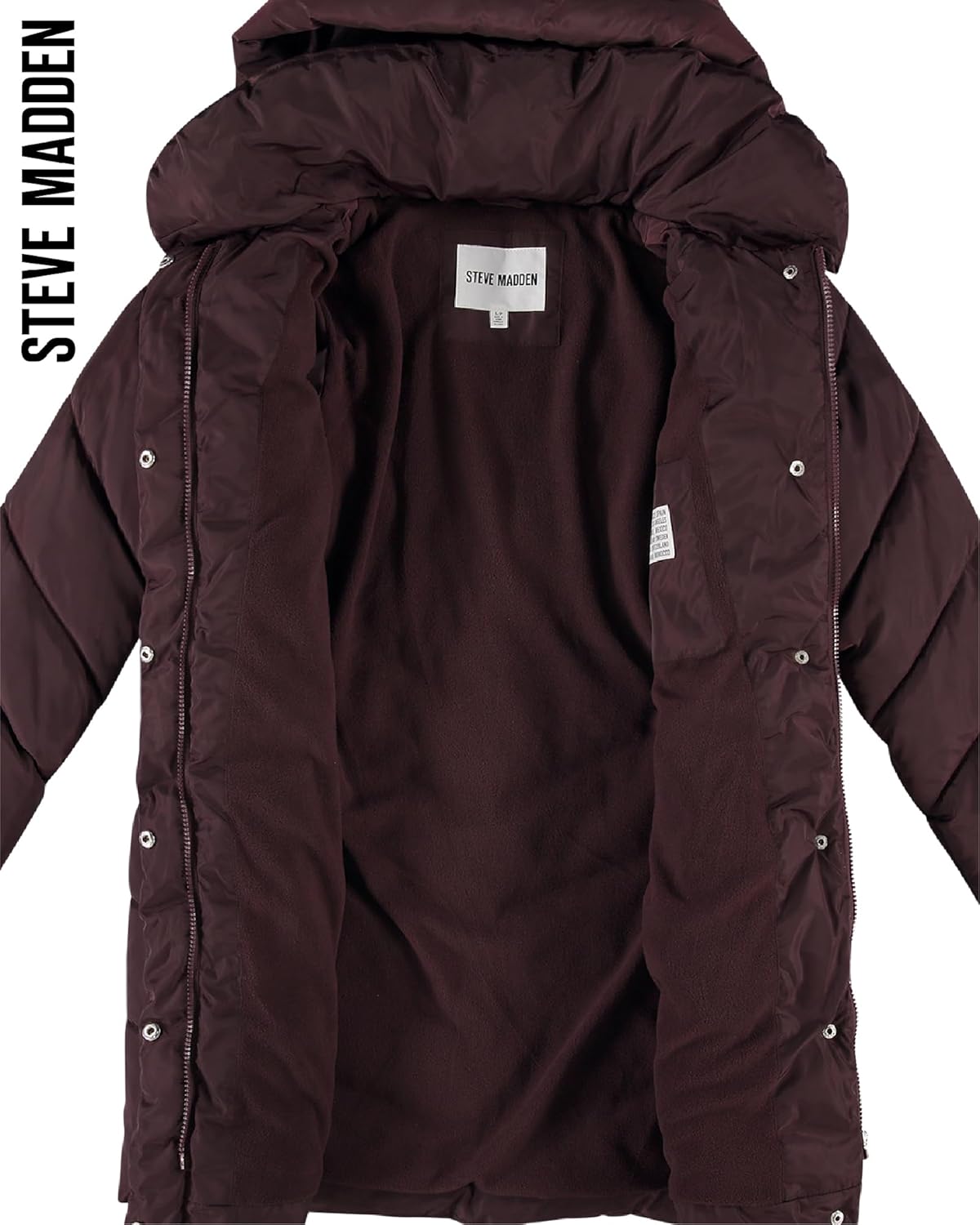 Steve Madden Womens Long Puffer Coat - Heavyweight Insulated Fall Winter Jackets for Women Windproof Long Length Bubble Parka - Image 2