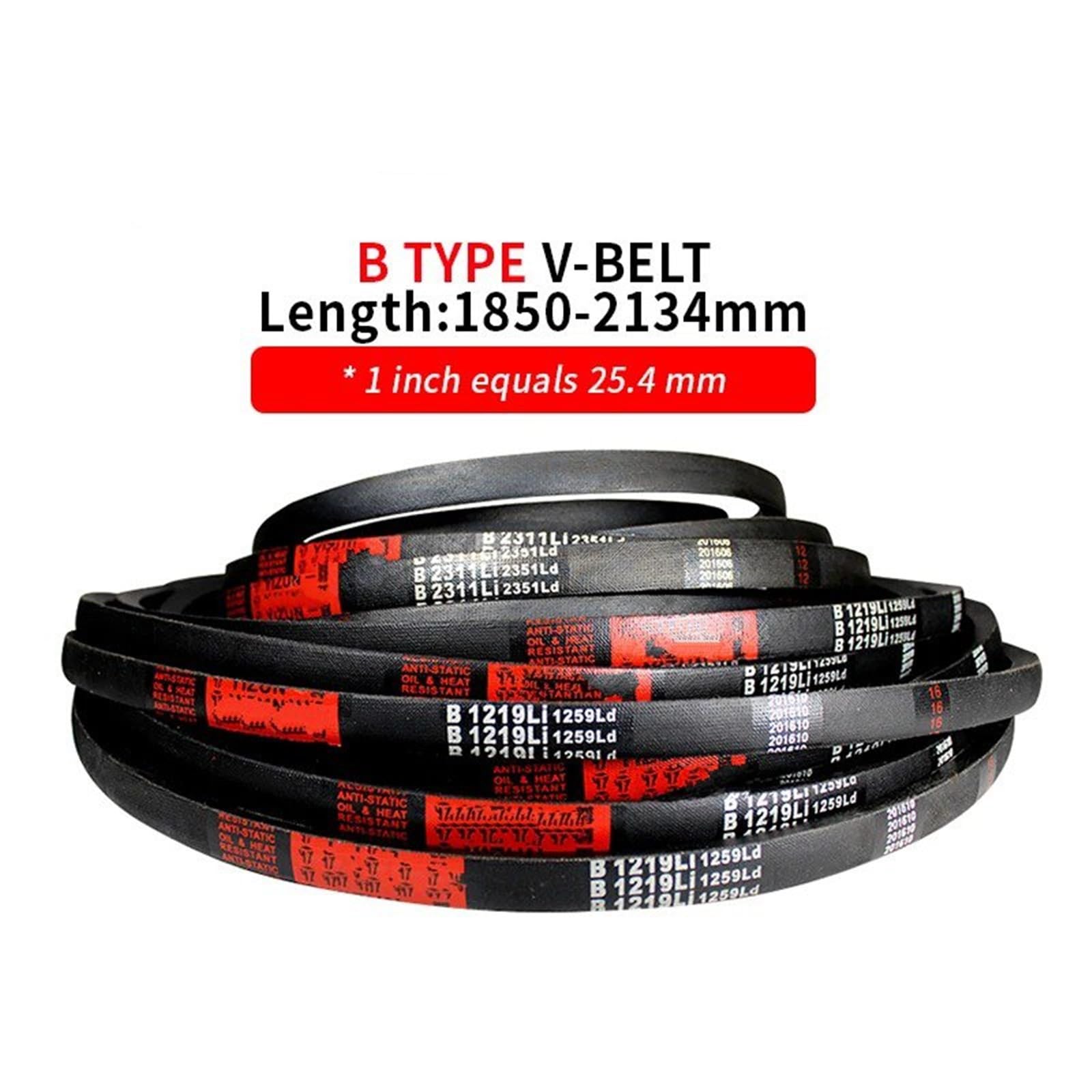 Antriebsriemen B-Typ – Keilriemen B1850–2134 Mm, Harter Draht, Gummi, Für Industrie & Landmaschinen (B2134 Mm Li)