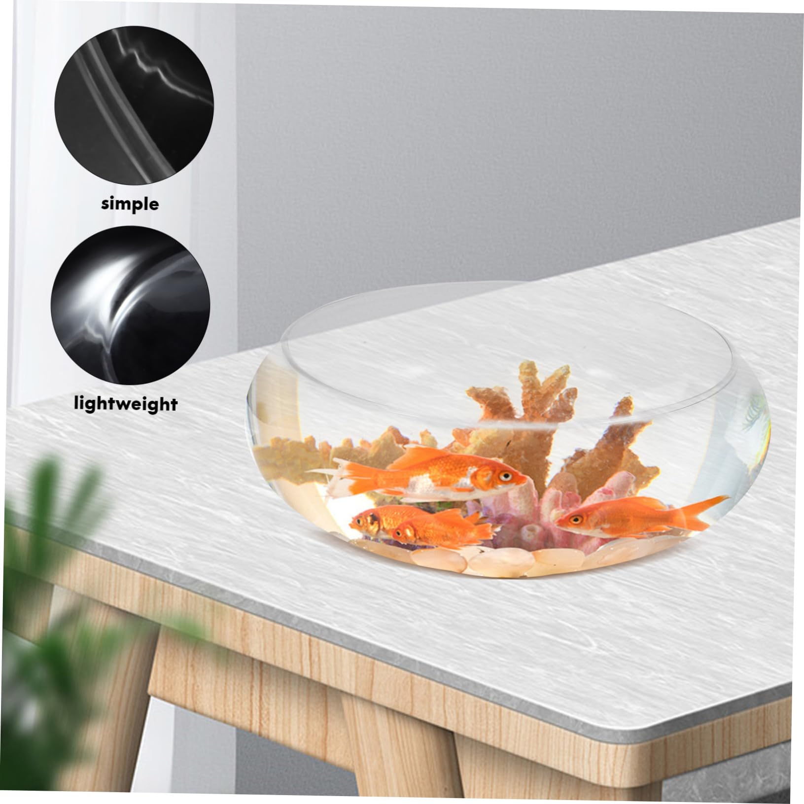 Pecera de Vidrio para Escritorio Pecera Pequeña Maceta Hidropónica para Plantas Pecera Decorativa para El Hogar