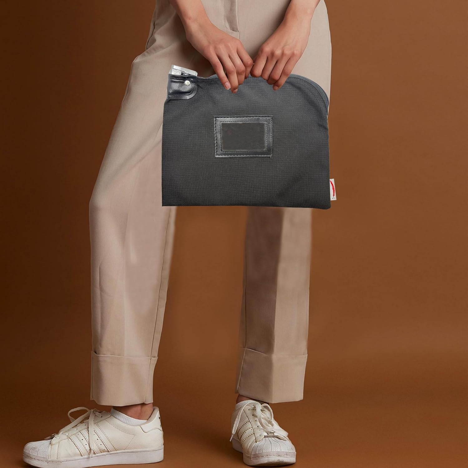 Bank Bags with Zipper, Money Bag with Lock, Multipurpose Waterproof Locking Bag, 1350 Basket Weave Nylon Puncture Resistant, 9 x 12 Inch (Standard Keyed Alike in Black)