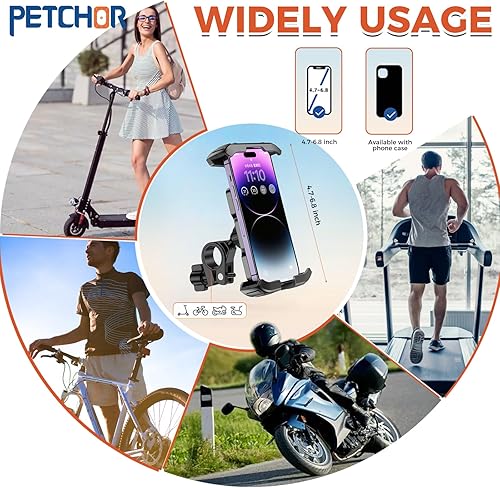 Miniatura 6 de Soporte para teléfono de motocicleta, soporte para manillar de bicicleta, soporte para teléfono celular de motocicleta, compatible con iPhone de 4.7