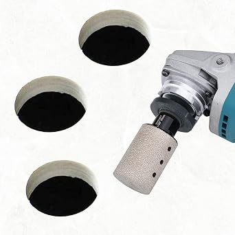 Diamond Coated Finger Bit, 1-3/8 Tile Milling Bit to Enlarge Polish Shape Holes on Porcelain Ceramic Marble Granite Tile Countertop, with 5/8-11 Thread to 3/8 Hex Shank Adapter, Diameter 35mm