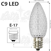 Vista 3 de Brite Star Luz LED facetada C9 de 50 Lt en carrete, blanco puro