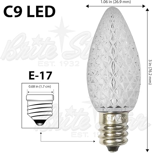 Miniatura 3 de Brite Star Luz LED facetada C9 de 50 Lt en carrete, blanco puro