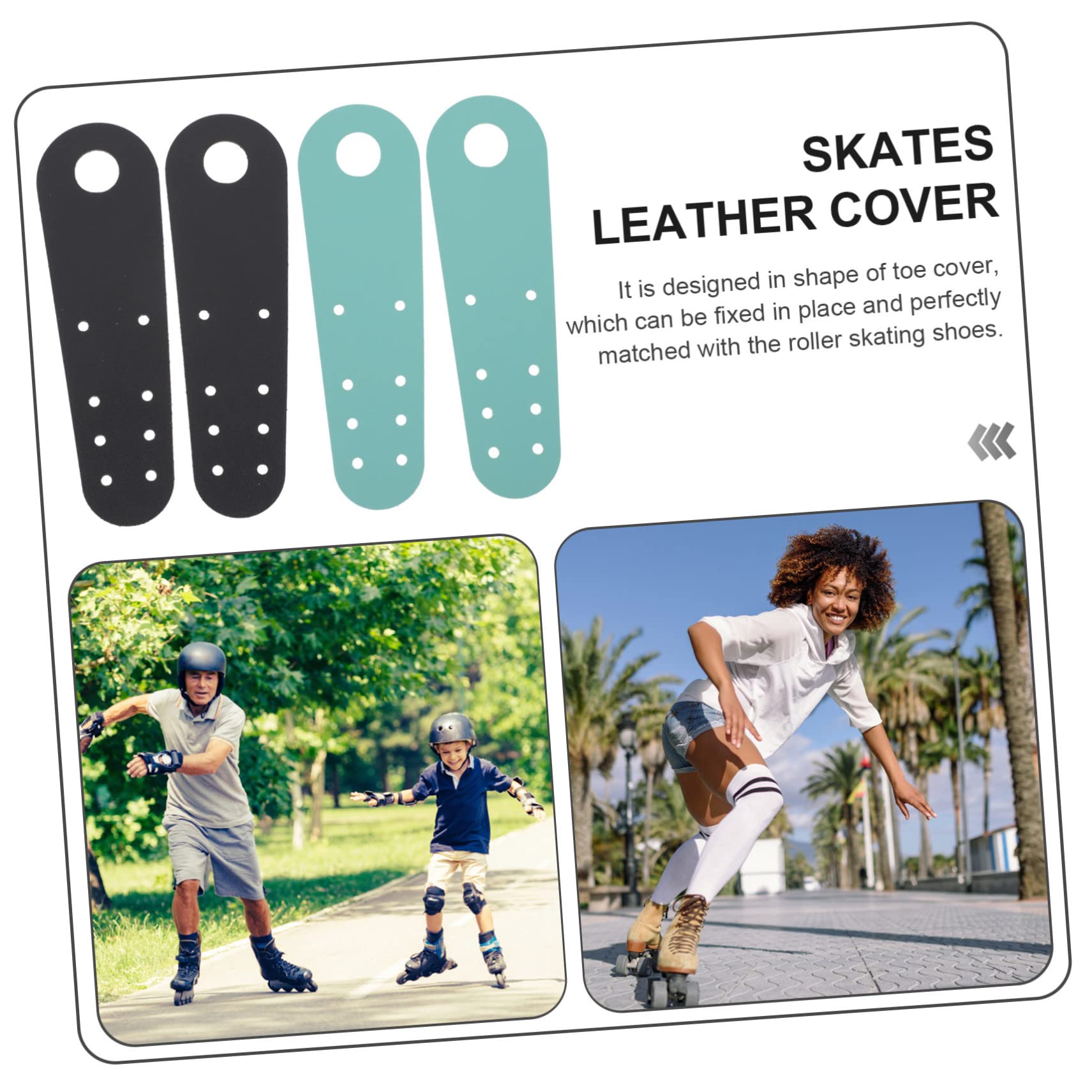 Toyvian Funda Protectora para Patines De Patines De Dedos De Espuma para Patines De Cuero Negro