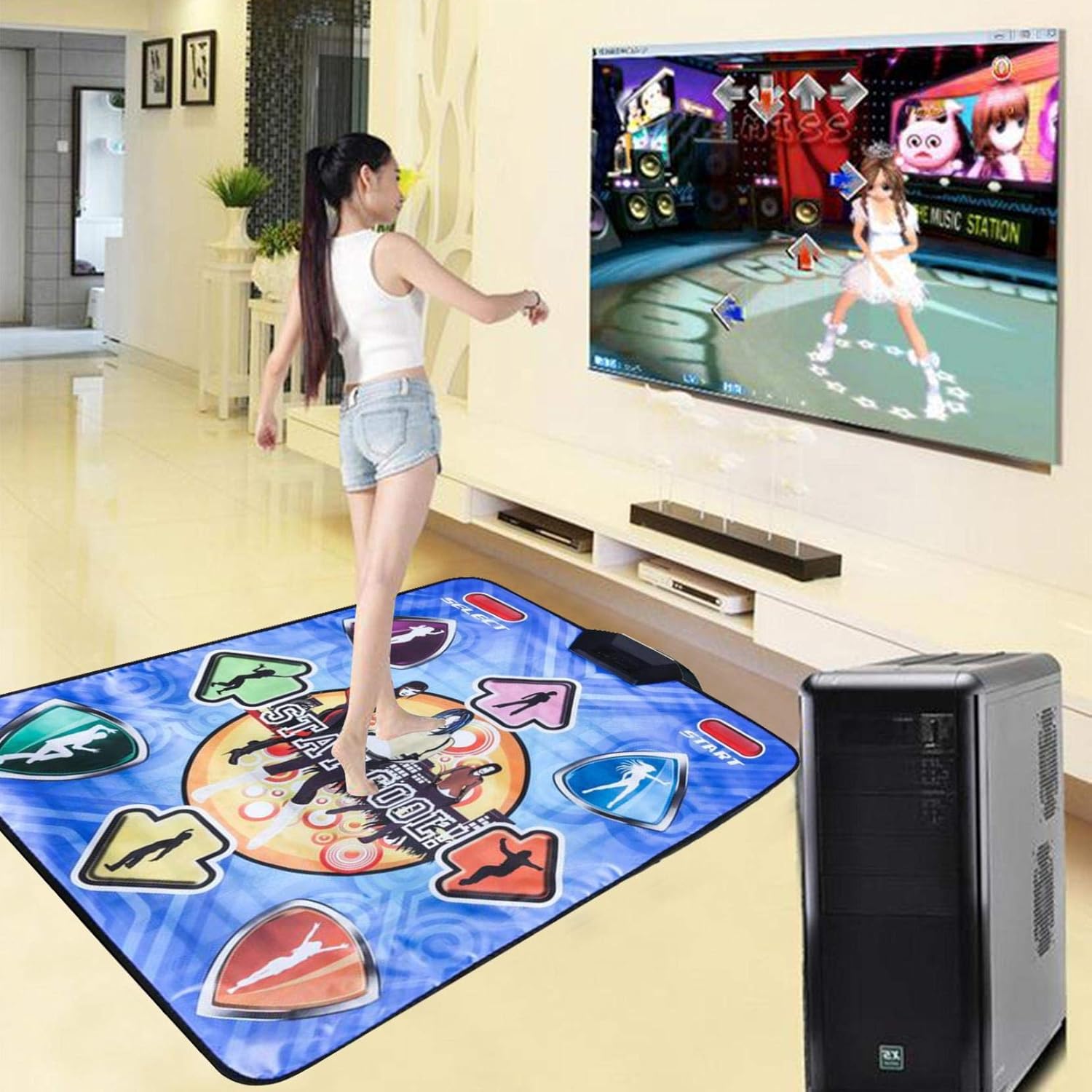 USB Wired Computer Dance Mat Computer Dance Mat for Adults and Kids Yoga Game Cover