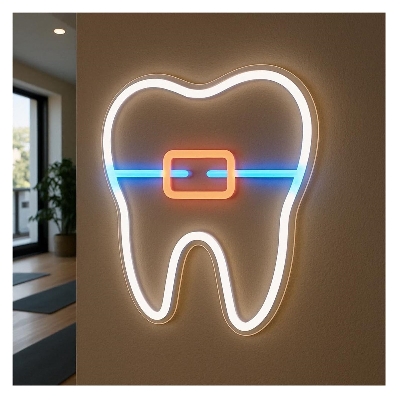 Insegna al Neon Insegna Al Neon Per Allineatori Dentali, Apparecchi Per Denti, Luce Dimmerabile Per Clinica Dentistica, Arredamento Per Ufficio Dentistico, 38cm