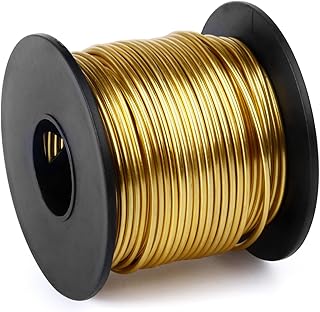 Aluminum Craft Wire, 75 Feet 1.5mm/ 16 Gauge Gold Bendable Soft Metal Aluminum Wire Roll Bulk for DIY Crafts Sculpting Jewelry Making