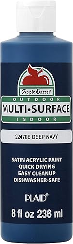 Apple Barrel Pintura multisuperficie en varios colores (8 onzas), azul marino profundo