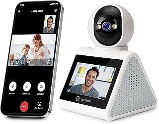WLAN PTZ Überwachungskamera Auto-Tracking Video Anrufkamera, Telefonkamera mit Gegensprechfunktion für Kinder Senioren und Haustier Überwachung mit App (1x Kamera (4,3-Zoll Display))