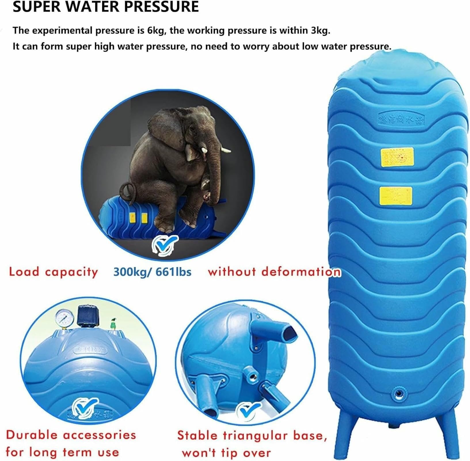 Serbatoio di stoccaggio dell'acqua pressurizzato verticale completamente automatico con kit di installazione per uso domestico e giardino