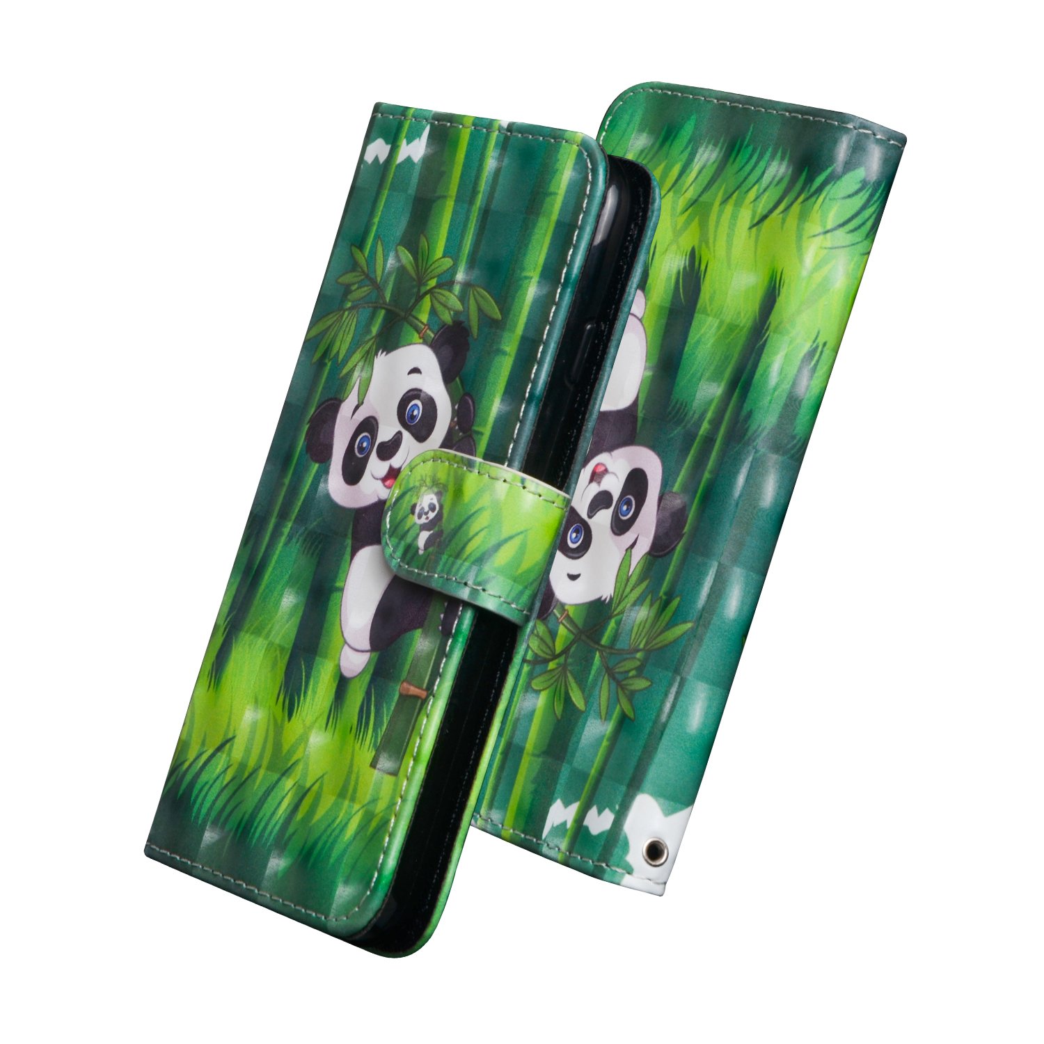 Grandoin Cover iPhone 8 Plus/ 7 Plus, Custodia Retro Flip Case Portafoglio 3D Disegni Cover in con Chiusura Magnetica + TPU Silicone Posteriore per Apple iPhone 8 Plus/iPhone 7 Plus 5.5 (Panda