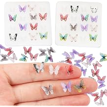 Mini Silicone Molds for Dollhouse Miniature Butterfly Small Silicone Molds Butterflies for Crafts Mini Micro Fairy Garden Dollhouse Decoration 2 Pieces